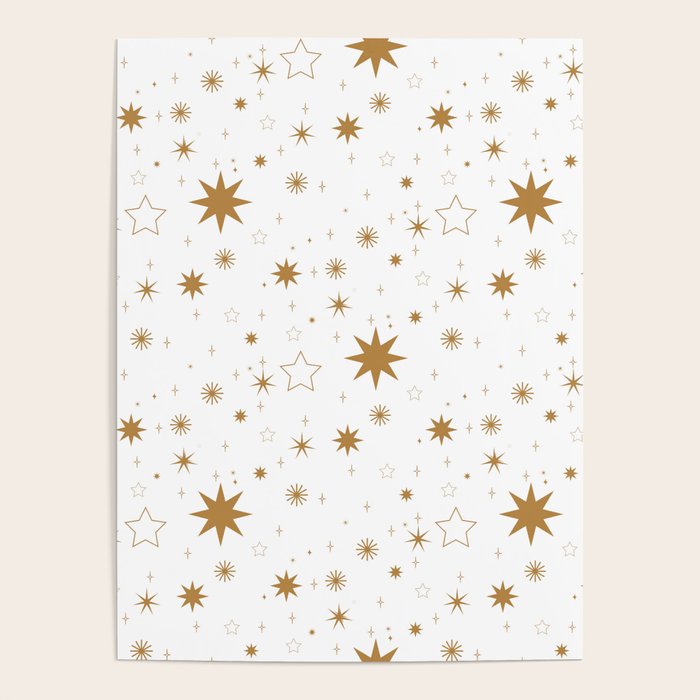 Golden Starburst Holiday Pattern Poster Gallery Image 4
