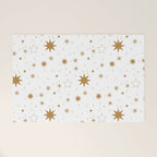 Golden Starburst Holiday Pattern Welcome Mat Gallery Image 1