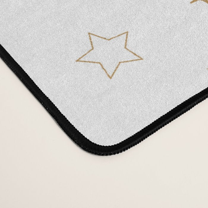 Golden Starburst Holiday Pattern Desk Mat Gallery Image 4