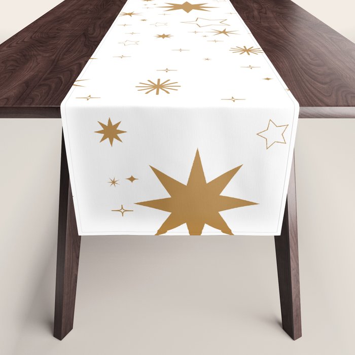 Golden Starburst Holiday Pattern Table Runner Gallery Image 1