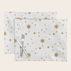 Golden Starburst Holiday Pattern Placemat Gallery Image 1