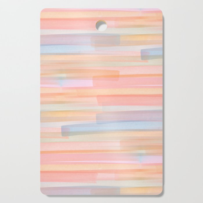 Abstract Watercolor Waves in Peach Sunrise Cutting Board Gallery Image 1