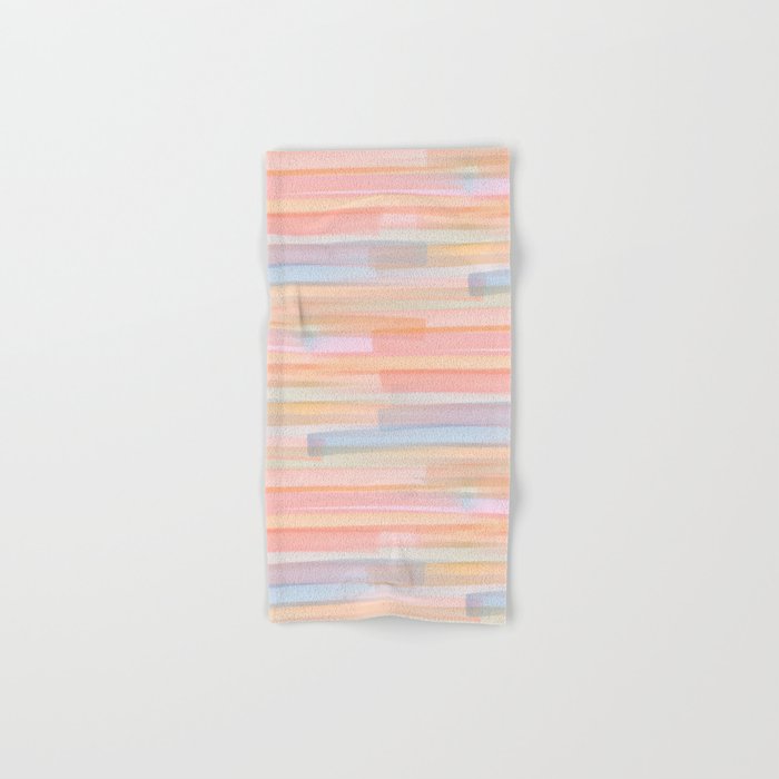 Abstract Watercolor Waves in Peach Sunrise Bath Towel Gallery Image 1