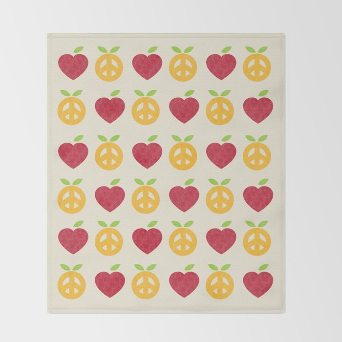 Apple and Orange - Love and Peace Throw Blanket Gallery Image 2
