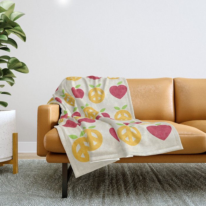 Apple and Orange - Love and Peace Throw Blanket Gallery Image 1