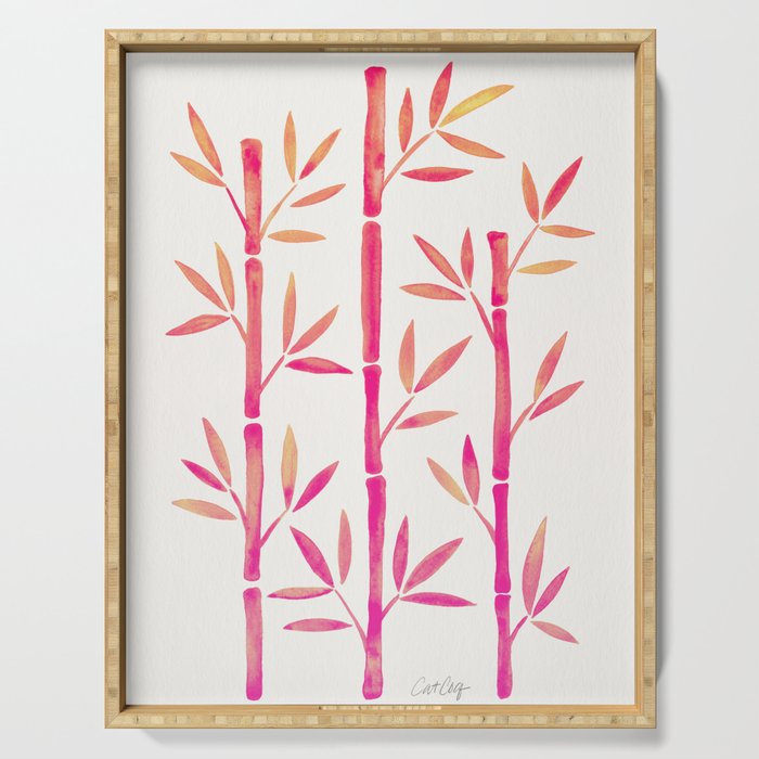 Bamboo Stems - Pink Palette Serving Tray Gallery Image 1