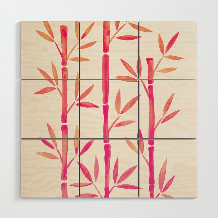 Bamboo Stems - Pink Palette Wood Wall Art Gallery Image 1