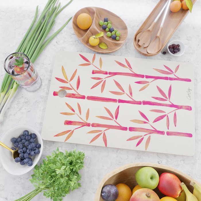 Bamboo Stems - Pink Palette Cutting Board Gallery Image 2