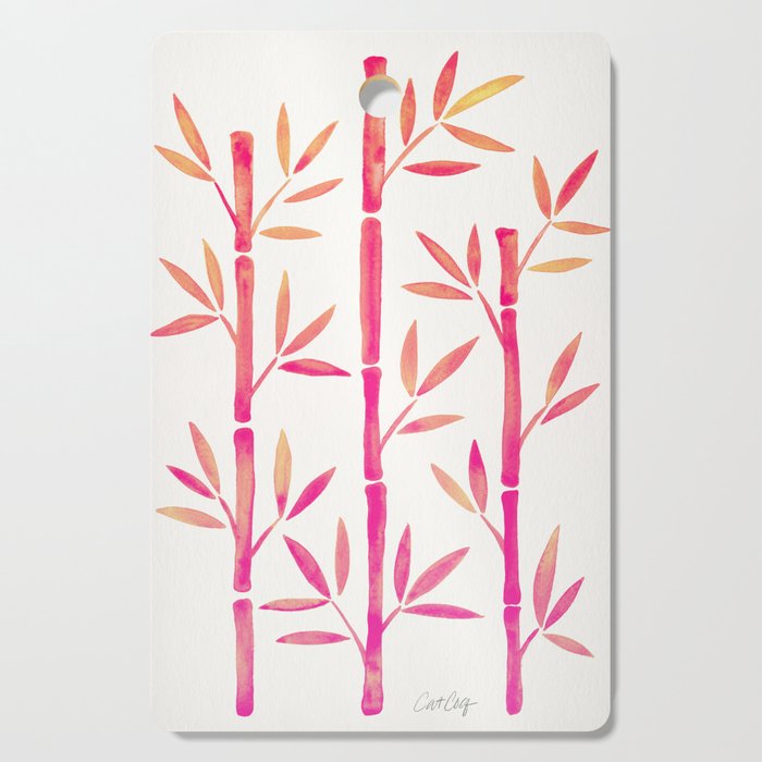Bamboo Stems - Pink Palette Cutting Board Gallery Image 1