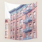 Greenwich Village Balconies - New York Architecture Photography Wall Tapestry Gallery Image 4
