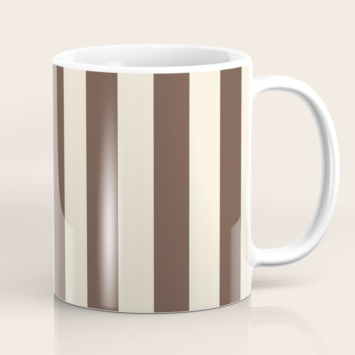Stripes of Brown and Cream Coffee Mug Gallery Image 1