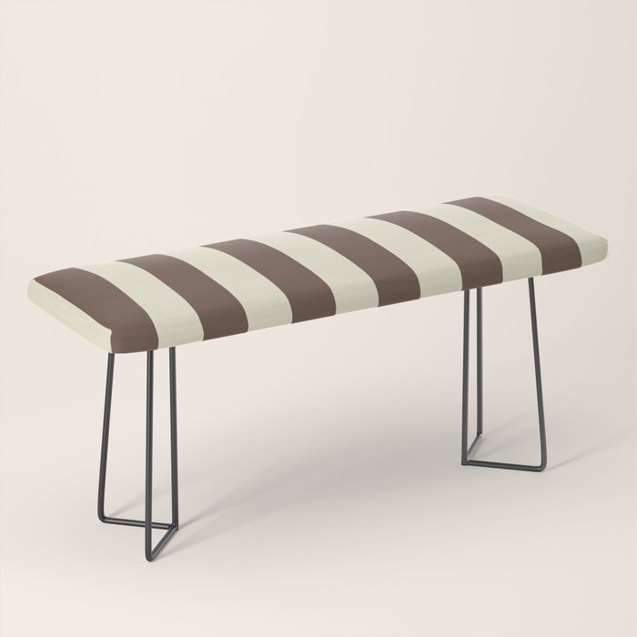 Stripes of Brown and Cream Bench Gallery Image 1