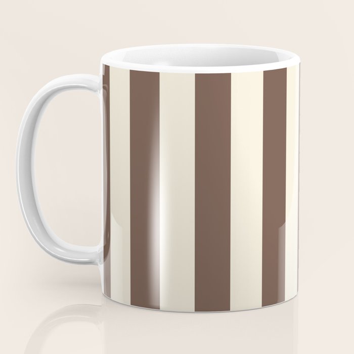 Stripes of Brown and Cream Coffee Mug Gallery Image 3
