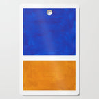 Phthalo Blue Yellow Ochre Mid Century Modern Abstract Minimalist Rothko Color Field Squares Cutting Board Gallery Image 1