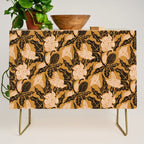 Moon Flower - Black, gold, peach pink Credenza Gallery Image 1