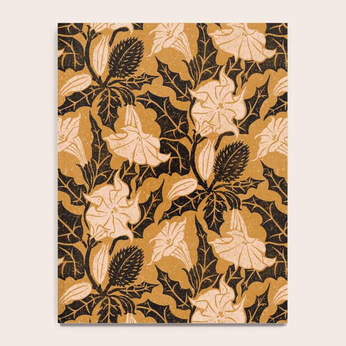 Moon Flower - Black, gold, peach pink Notebook Gallery Image 4