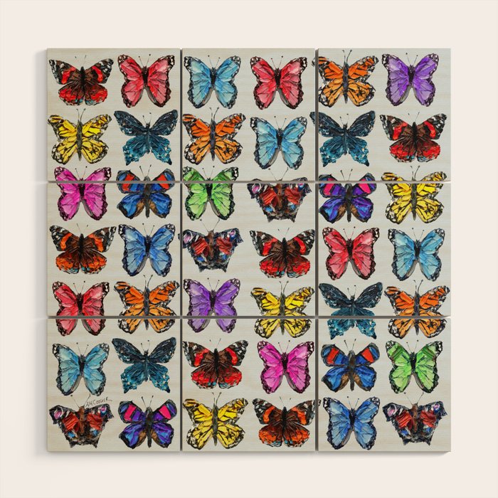Butterfly Garden Wood Wall Art Gallery Image 1