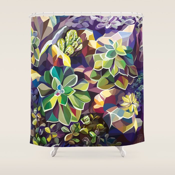 SUCCULENTS Shower Curtain Gallery Image 1