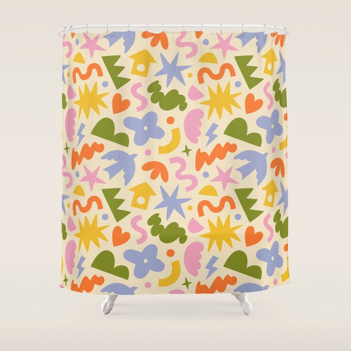 Abstract organic nature art shape pattern Shower Curtain Gallery Image 1