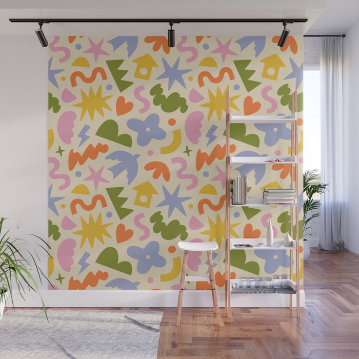 Abstract organic nature art shape pattern Wall Mural Gallery Image 1