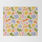 Abstract organic nature art shape pattern Throw Blanket Gallery Image 2