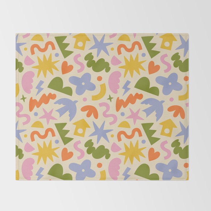 Abstract organic nature art shape pattern Throw Blanket Gallery Image 2