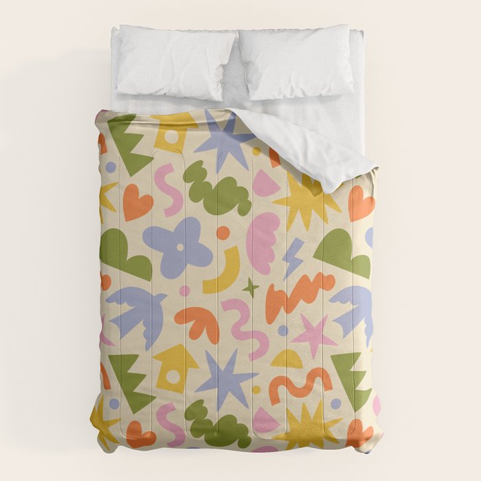 Abstract organic nature art shape pattern Comforter Gallery Image 6