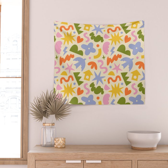 Abstract organic nature art shape pattern Wall Tapestry Gallery Image 2