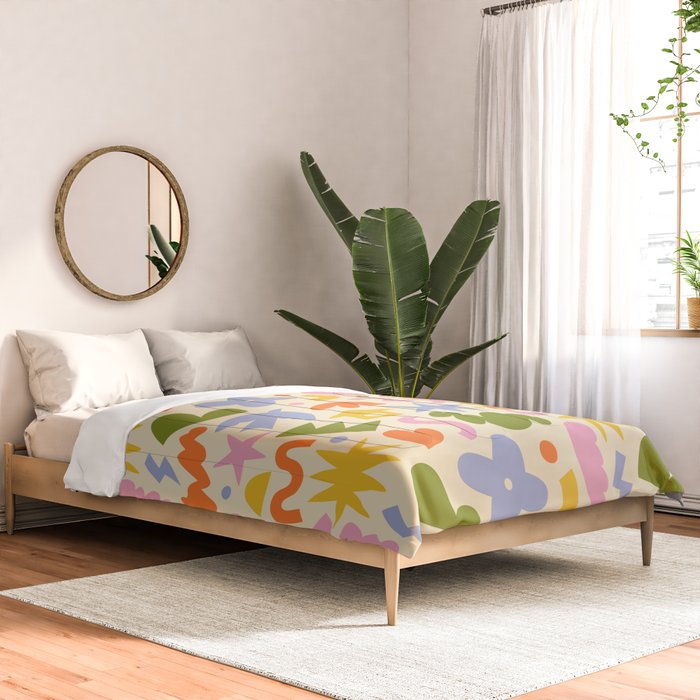 Abstract organic nature art shape pattern Comforter Gallery Image 2