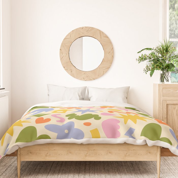 Abstract organic nature art shape pattern Duvet Cover Gallery Image 3