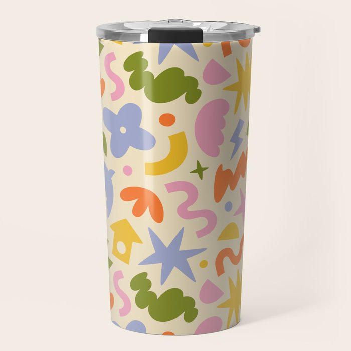 Abstract organic nature art shape pattern Travel Mug Gallery Image 1