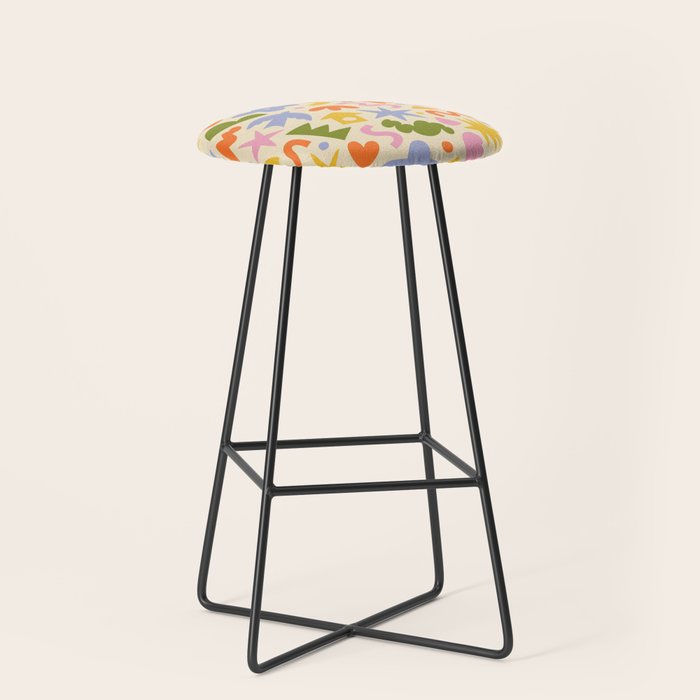 Abstract organic nature art shape pattern Stool Gallery Image 1