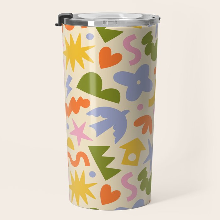 Abstract organic nature art shape pattern Travel Mug Gallery Image 3