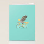 Cockatiel on a Bicycle Stationery Card Gallery Image 2
