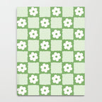 Retro Flower Checker in Forest Green Notebook Gallery Image 4