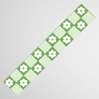 Retro Flower Checker in Forest Green Table Runner Gallery Image 3