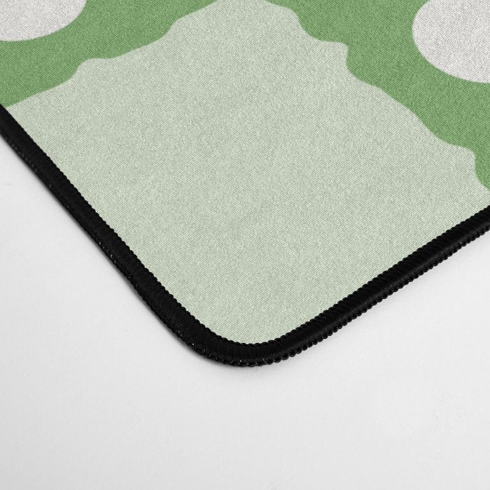 Retro Flower Checker in Forest Green Desk Mat Gallery Image 4