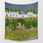 Prince and Ladies in a Garden  Nidha Mal Indian Wall Tapestry Gallery Image 4
