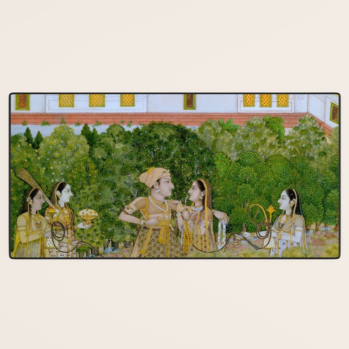 Prince and Ladies in a Garden  Nidha Mal Indian Desk Mat Gallery Image 3