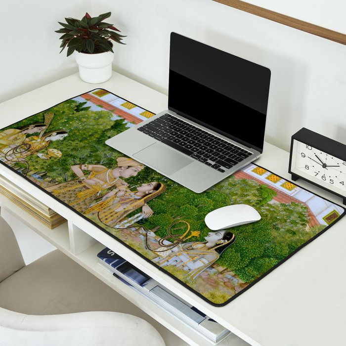 Prince and Ladies in a Garden  Nidha Mal Indian Desk Mat Gallery Image 2