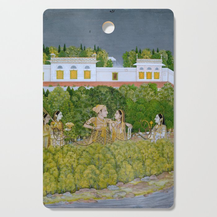 Prince and Ladies in a Garden  Nidha Mal Indian Cutting Board Gallery Image 1
