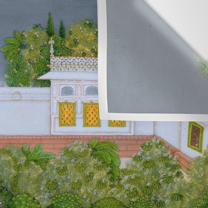 Prince and Ladies in a Garden  Nidha Mal Indian Wall Tapestry Gallery Image 3
