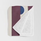 Burgundy Stripes and Navy Dots Modern Pattern Throw Blanket Gallery Image 3