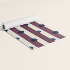 Burgundy Stripes and Navy Dots Modern Pattern Yoga Mat Gallery Image 2