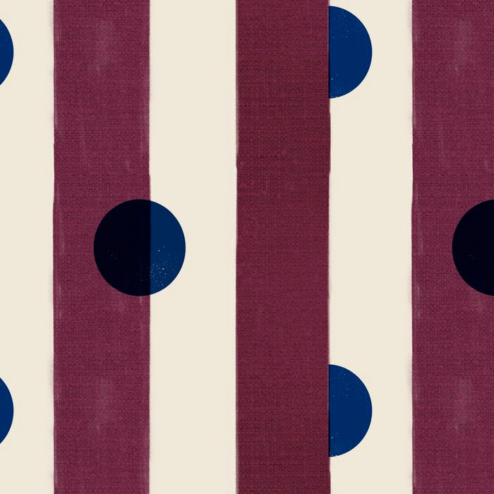 Burgundy Stripes and Navy Dots Modern Pattern Coffee Mug Gallery Image 2