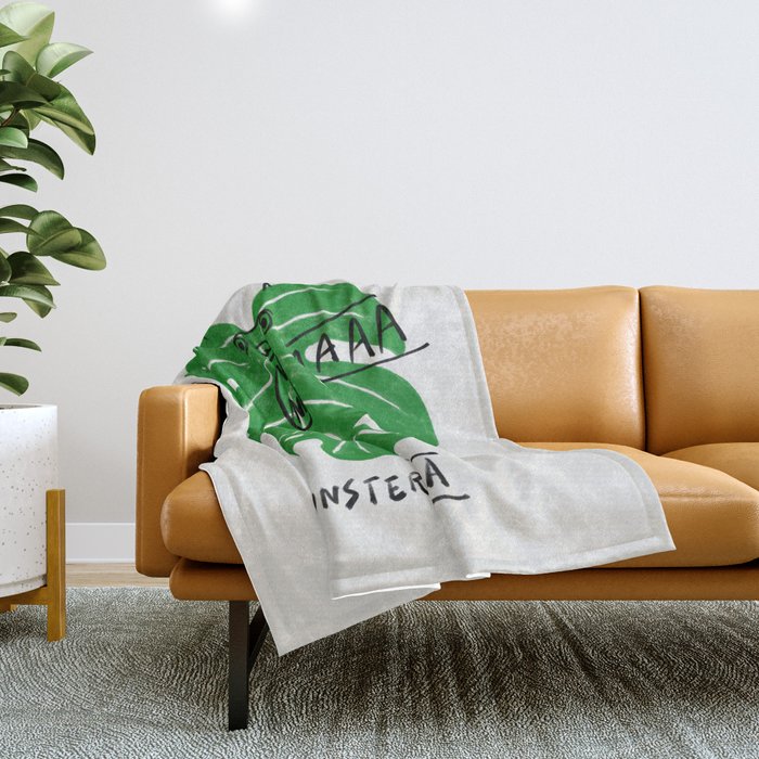 Monstera Throw Blanket Gallery Image 1