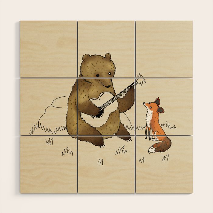 Bear & Fox Wood Wall Art Gallery Image 1