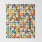 1970s Colors Mid Century Modern Geometric Pattern  Throw Blanket Gallery Image 2
