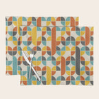 1970s Colors Mid Century Modern Geometric Pattern  Placemat Gallery Image 1