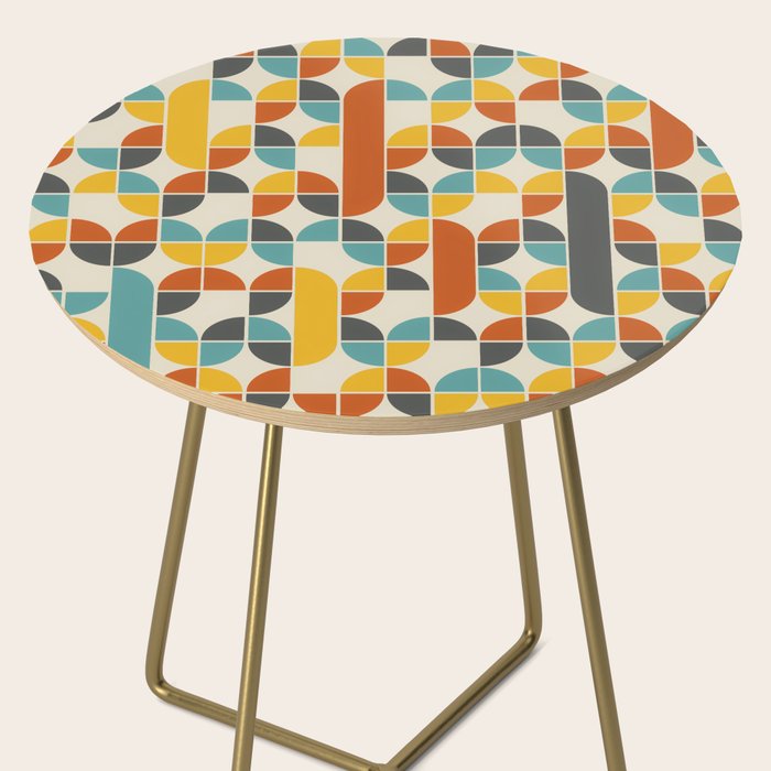 1970s Colors Mid Century Modern Geometric Pattern  Side Table Gallery Image 2